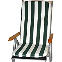 Los mejores  - Gartenstuhl-Kissen Almohada Cojines para sillas de jardín Respaldo Alto Franja Verde Blanco